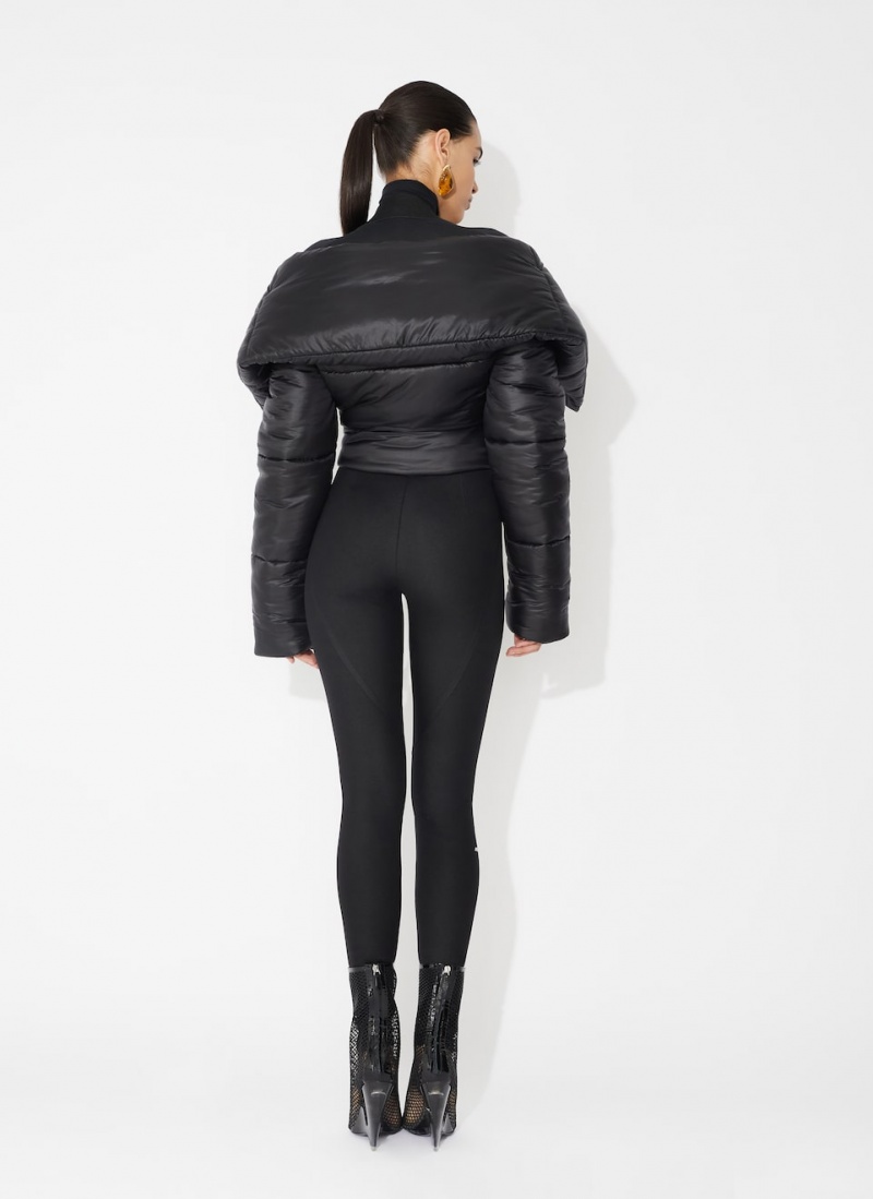 Black Women's Alaia Puffer Jackets Singapore | M1N-3003