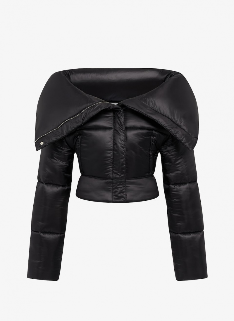 Black Women\'s Alaia Puffer Jackets Singapore | M1N-3003