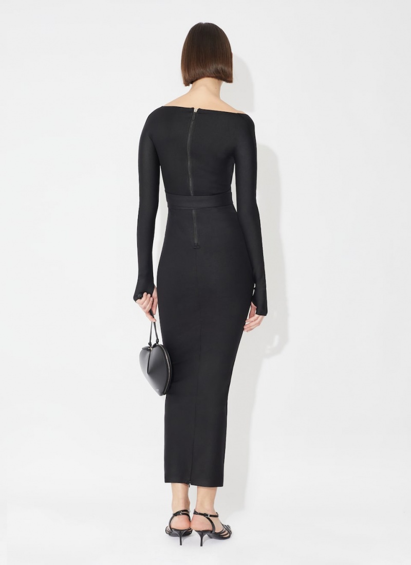 Black Women's Alaia Sculpting Jersey Dress Singapore | O2G-0817