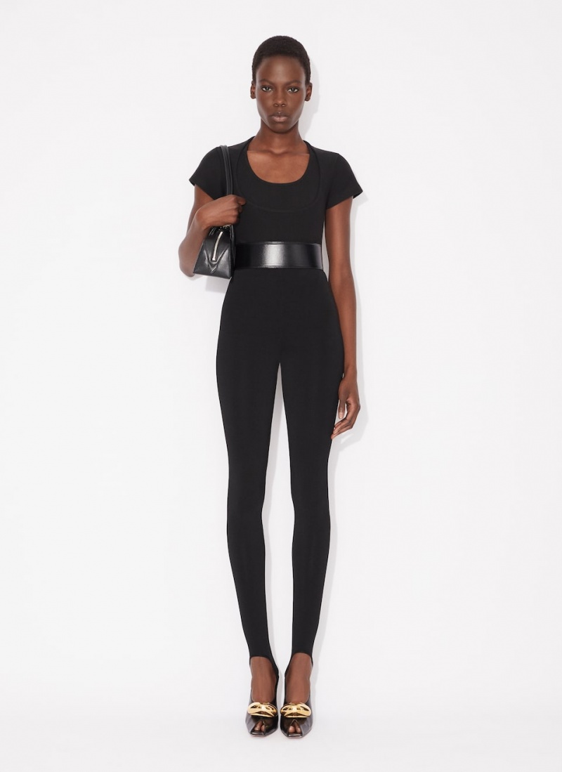 Black Women's Alaia Stretch Leggings Singapore | N9D-6981