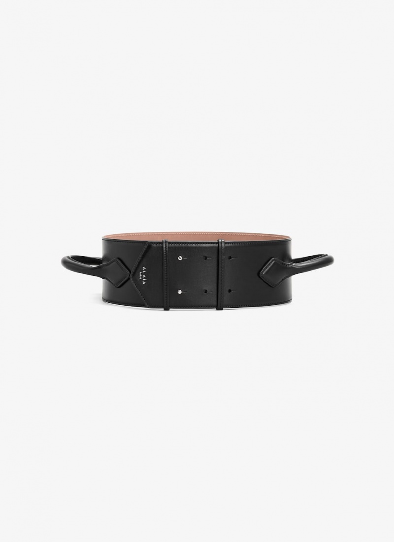 Black Women's Alaia Teckel Handle Belts Singapore | V8L-2184