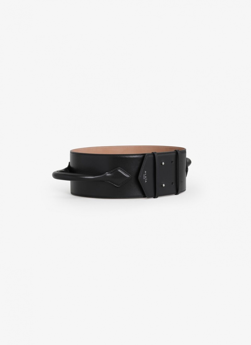 Black Women's Alaia Teckel Handle Belts Singapore | V8L-2184