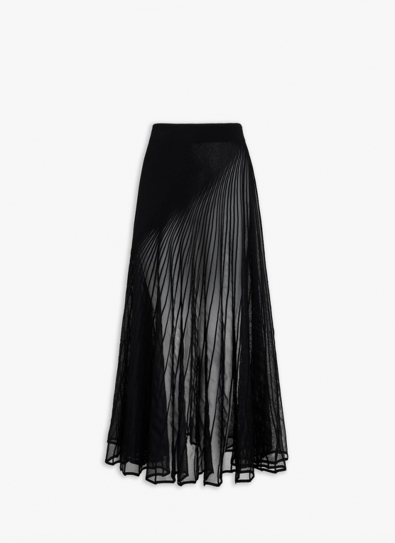 Black Women\'s Alaia Twisted Long Skirts Singapore | W7H-8898