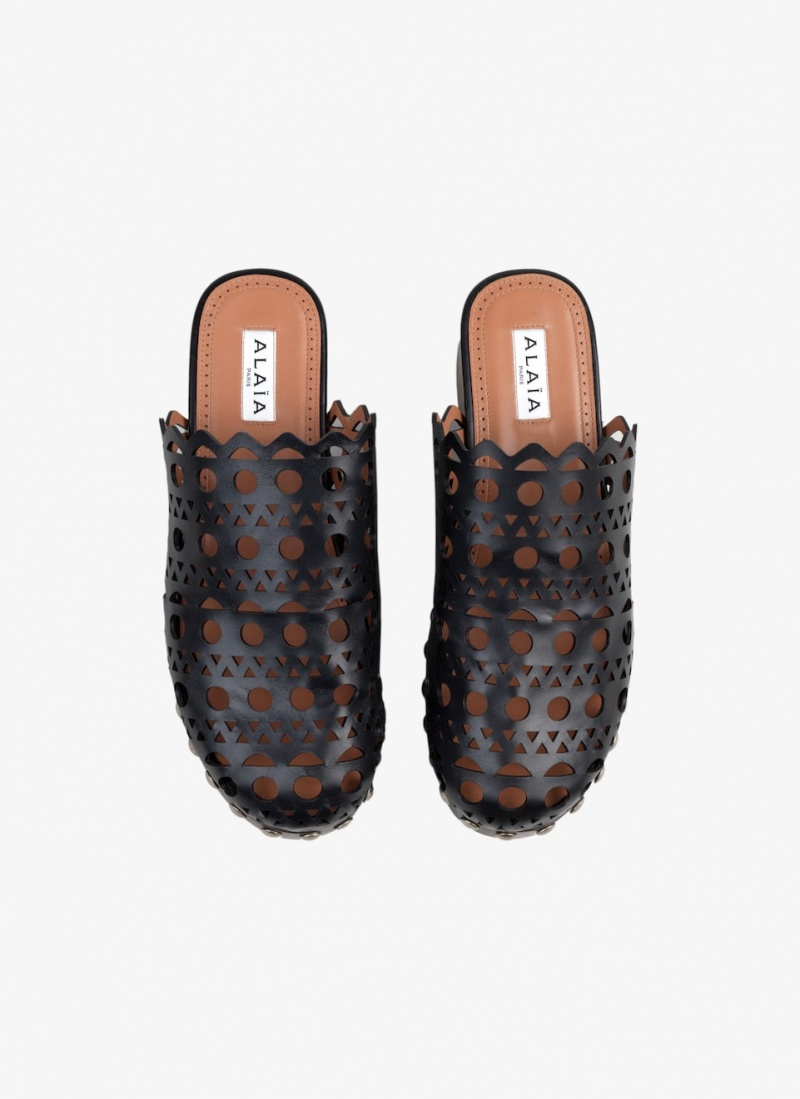 Black Women's Alaia Vienne Clogs Mules Singapore | E9V-2152