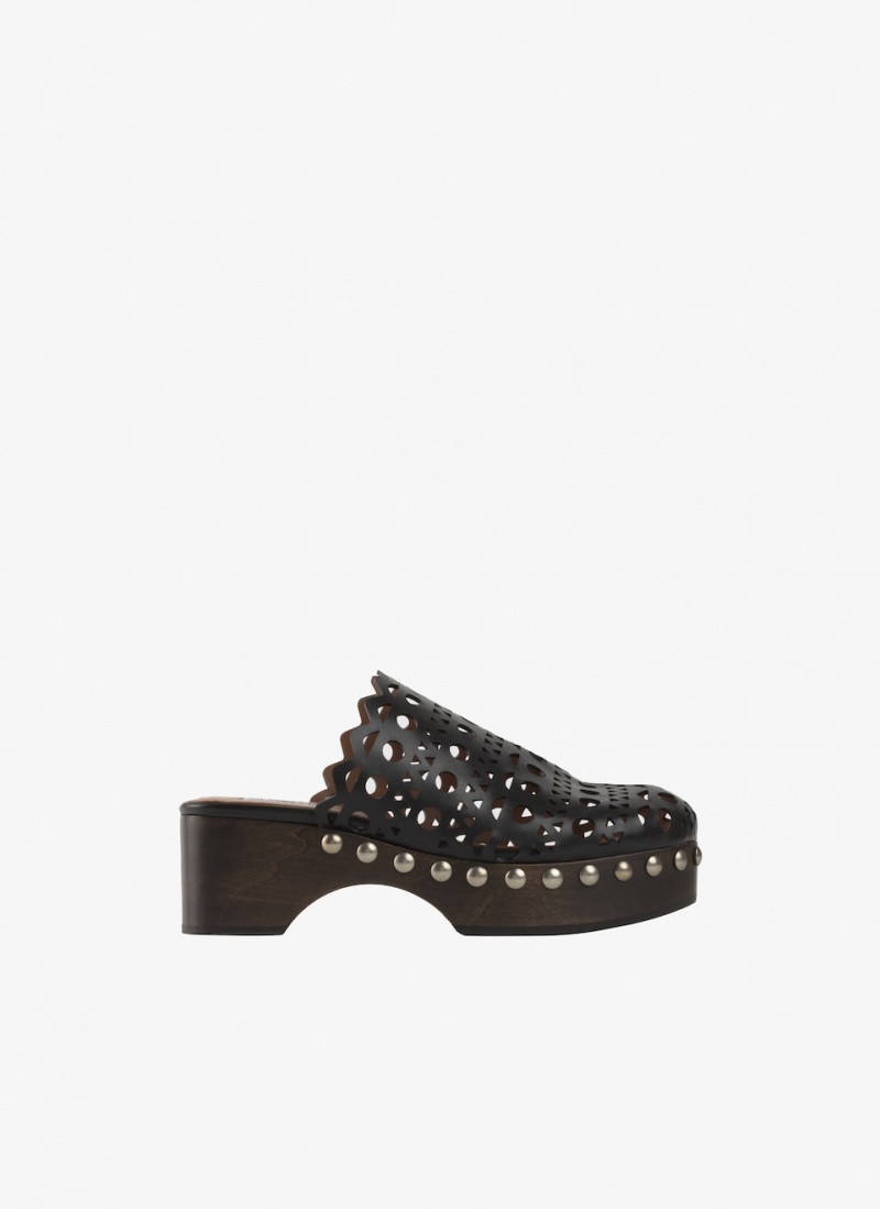 Black Women\'s Alaia Vienne Clogs Mules Singapore | E9V-2152