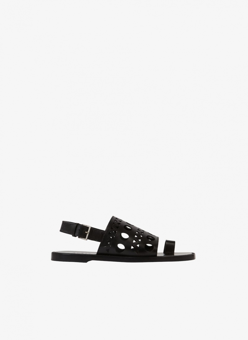 Black Women\'s Alaia Vienne Flat Sandals Singapore | R4T-3432