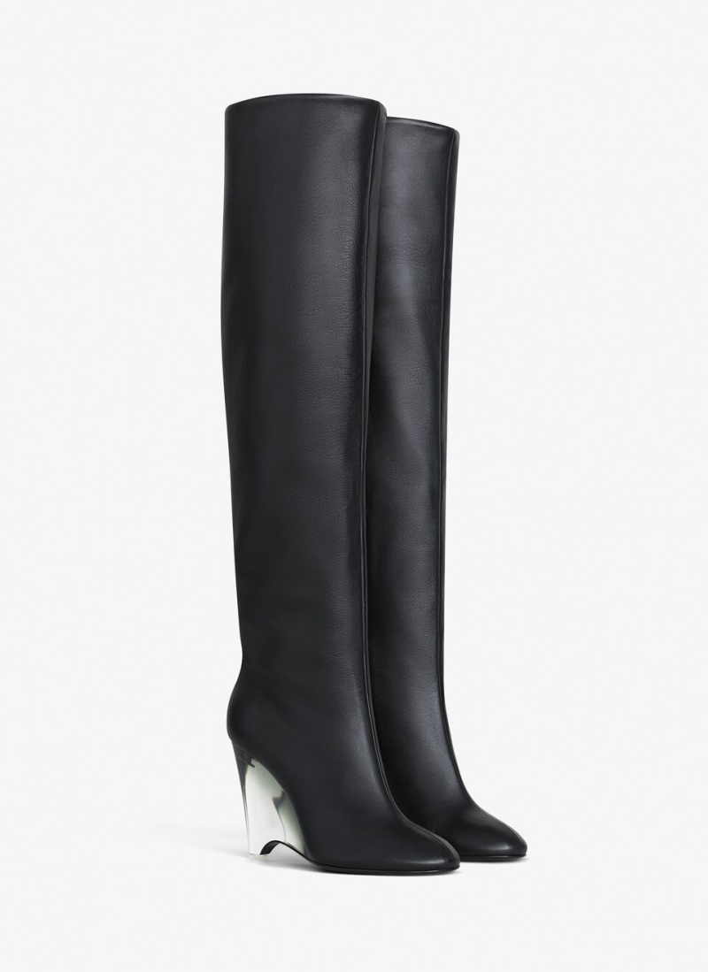 Black Women's Alaia Wedge Boots Singapore | Z1Q-3879