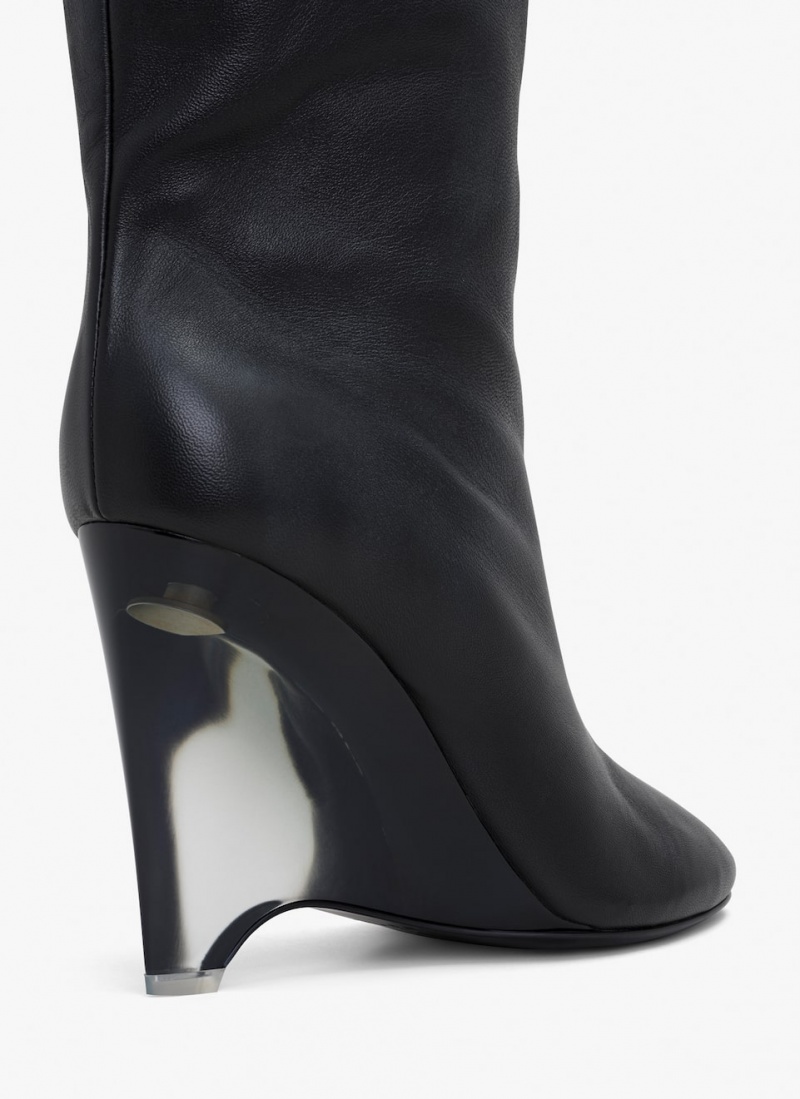 Black Women's Alaia Wedge Boots Singapore | Z1Q-3879