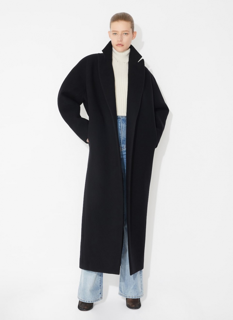 Black Women's Alaia Wool Coats Singapore | O1F-7663