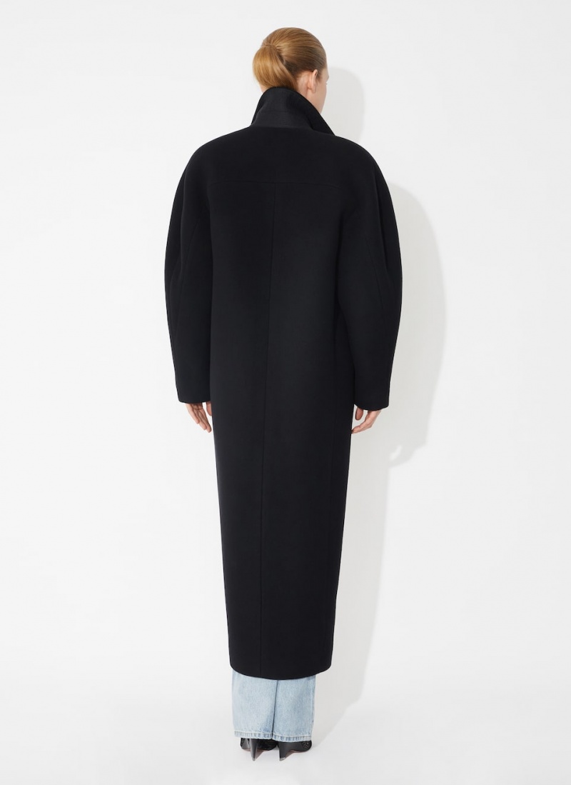 Black Women's Alaia Wool Coats Singapore | O1F-7663