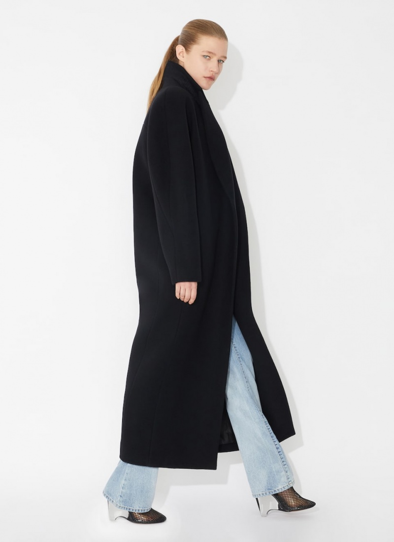 Black Women's Alaia Wool Coats Singapore | O1F-7663