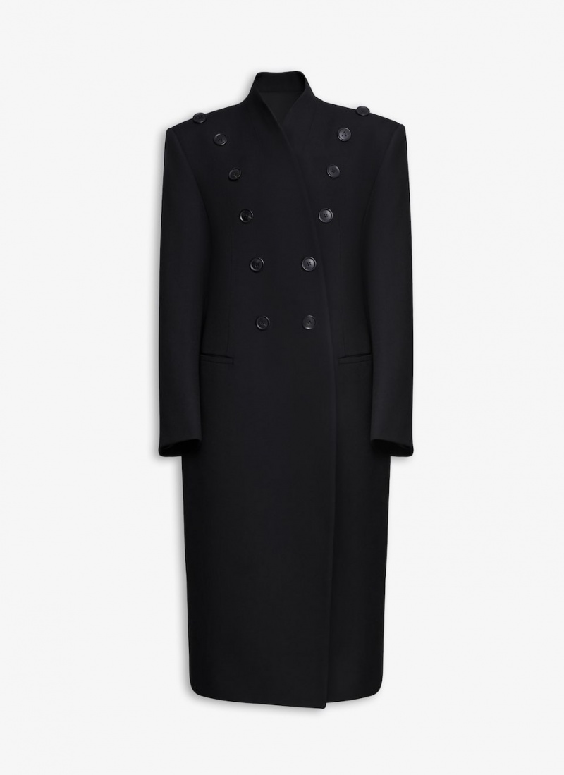 Black Women\'s Alaia Wool Large Coats Singapore | R1D-8754