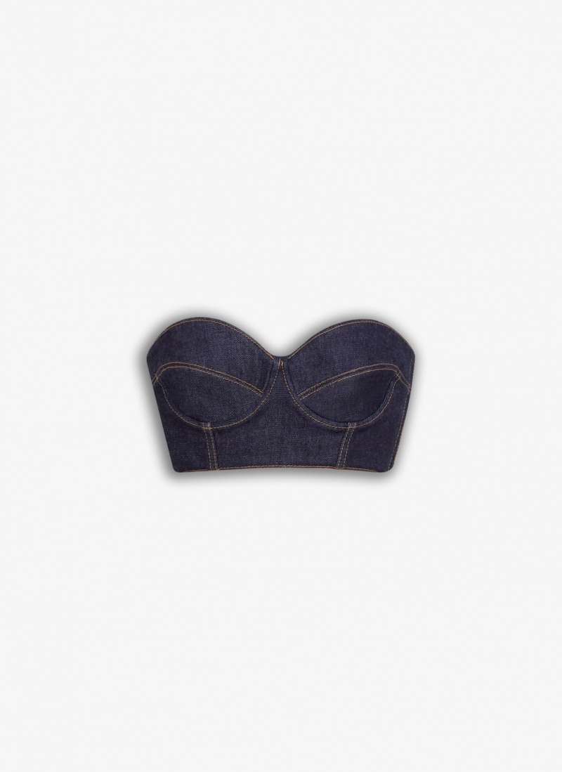 Blue Women\'s Alaia Bustier Bra Tops Singapore | C5R-2226