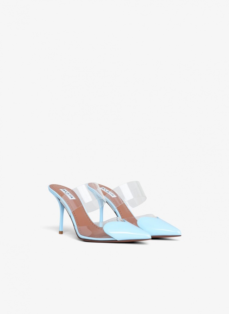 Blue Women's Alaia Le Cœur Mules Singapore | X5K-7253