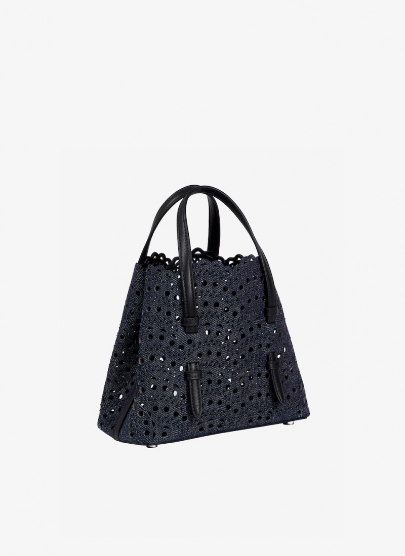 Blue Women's Alaia Mina 20 Tote Bags Singapore | P7A-3503