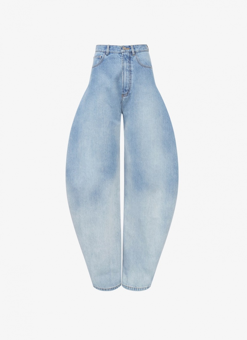 Blue Women\'s Alaia Round Denim Pants Singapore | H3X-5007