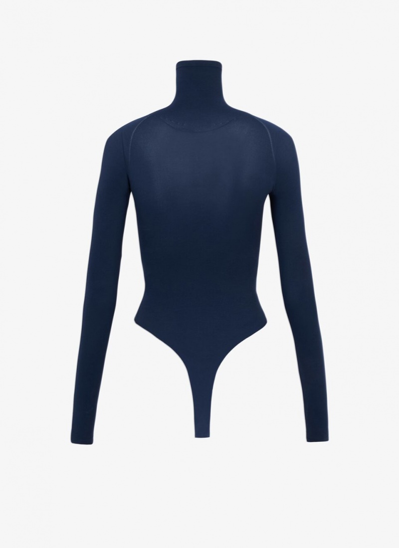 Blue Women's Alaia Second Skin Knit Body Bodysuits Singapore | H6S-6416