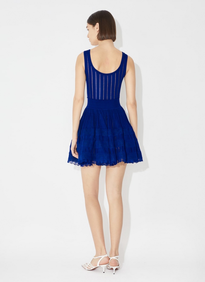 Blue Women's Alaia Shiny Crinoline Dress Singapore | O8T-7044