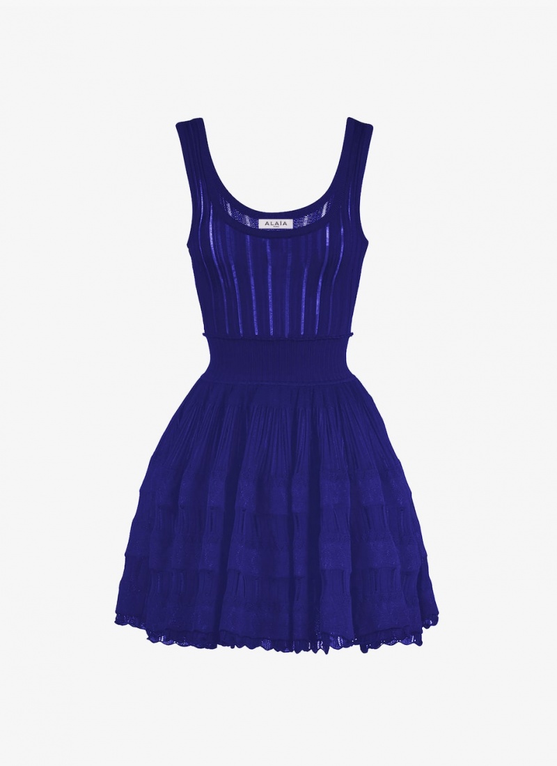 Blue Women\'s Alaia Shiny Crinoline Dress Singapore | O8T-7044