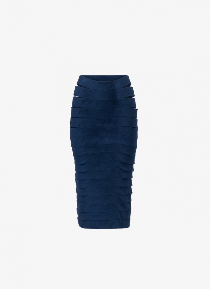 Blue Women\'s Alaia Velvet Band Skirts Singapore | P2T-3402