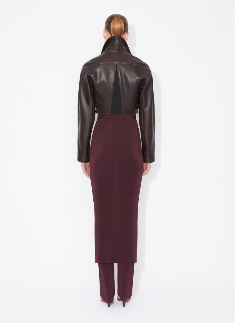 Burgundy Women's Alaia Fluid Skirts Pants Singapore | G4R-1438