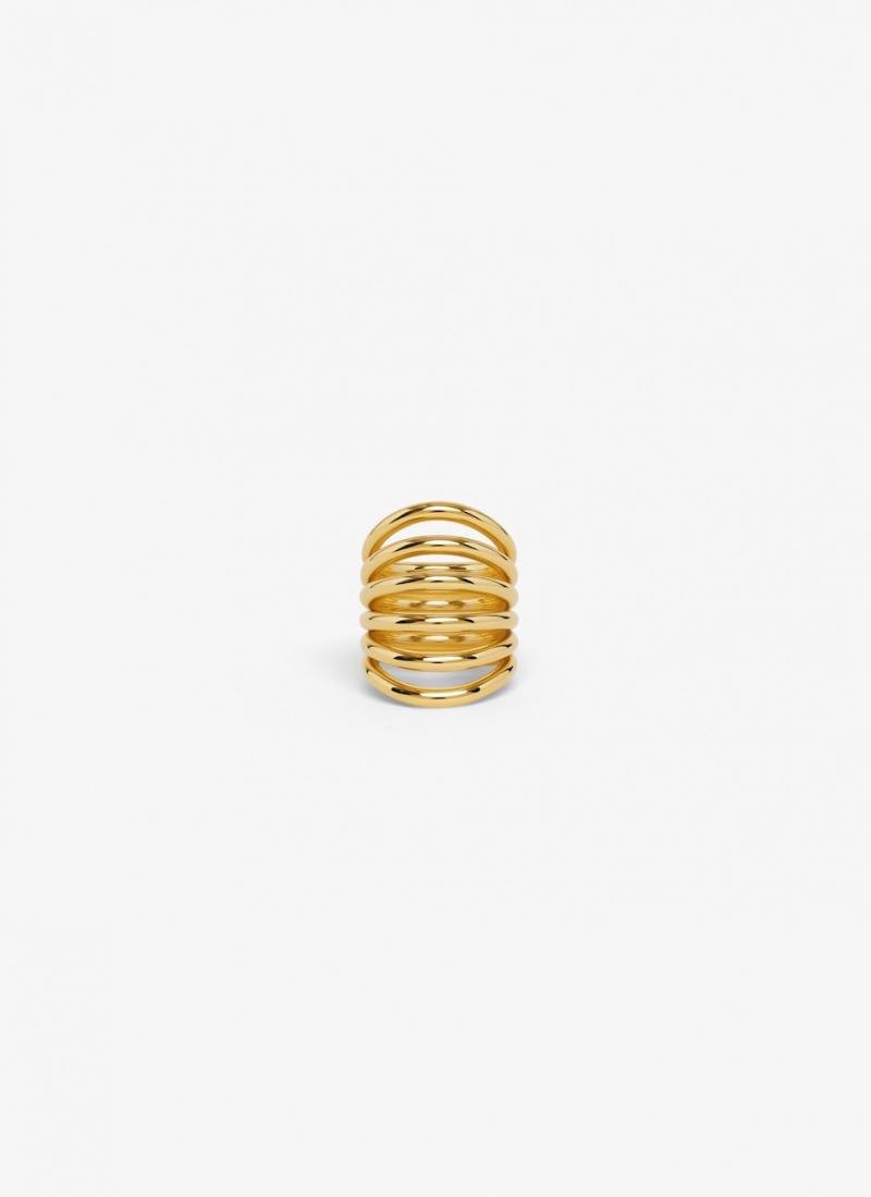 Gold Women\'s Alaia Big Loop Rings Singapore | P0D-4295