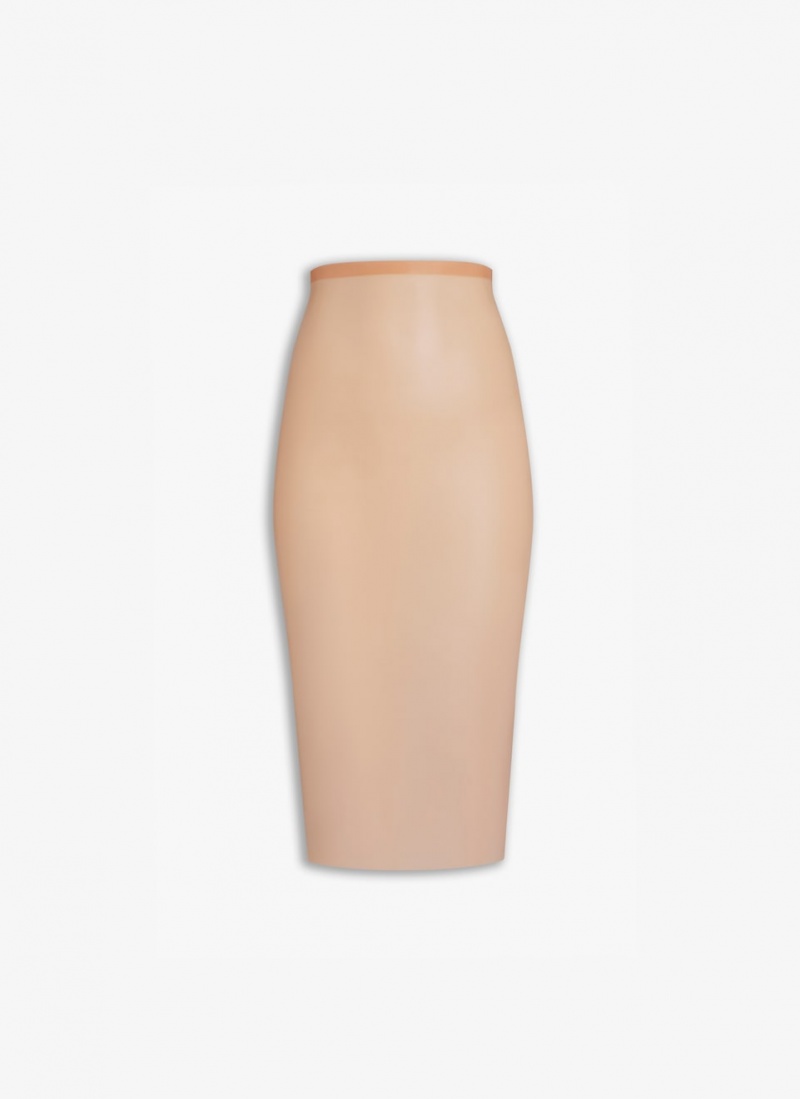 Gold Women\'s Alaia Latex Pencil Skirts Singapore | D4T-6504