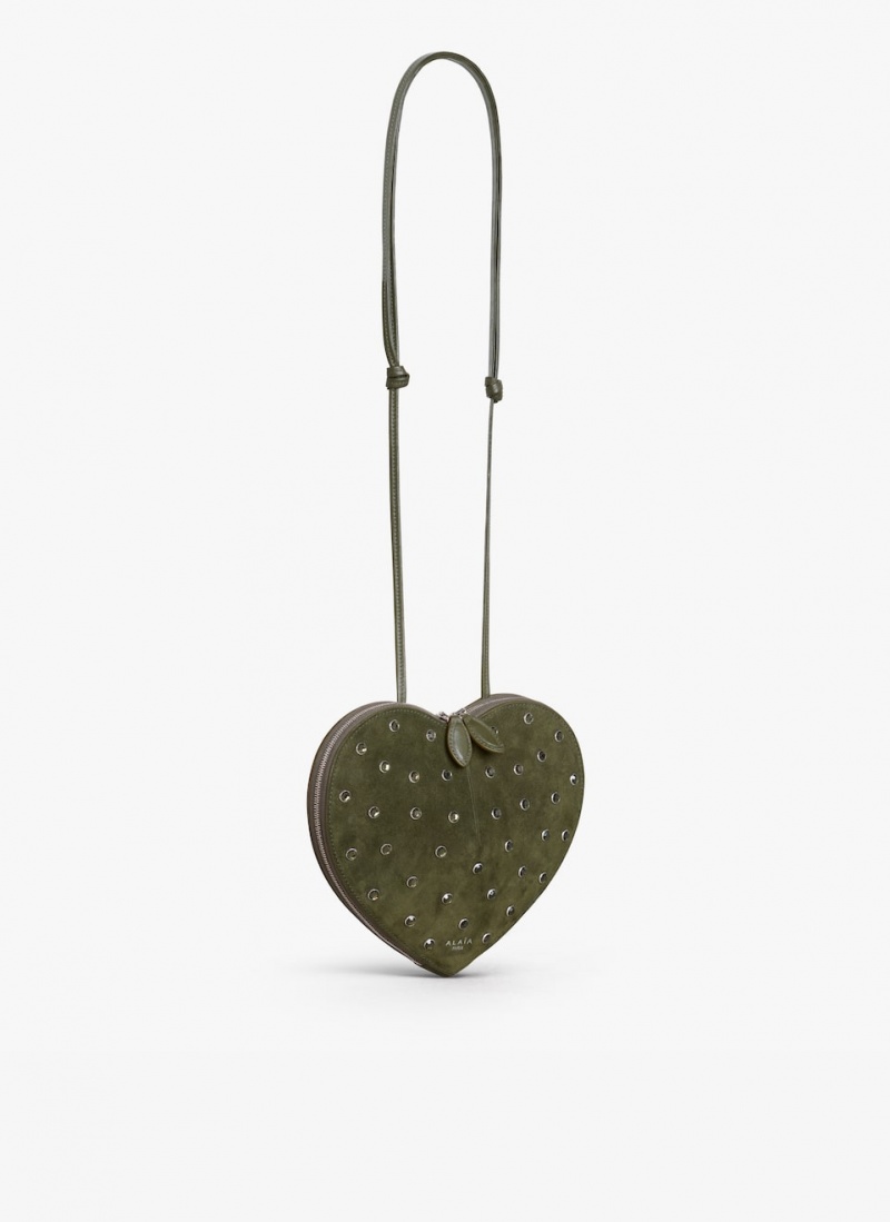 Green Women's Alaia Le Cœur Heart Bag Singapore | S2Z-4793