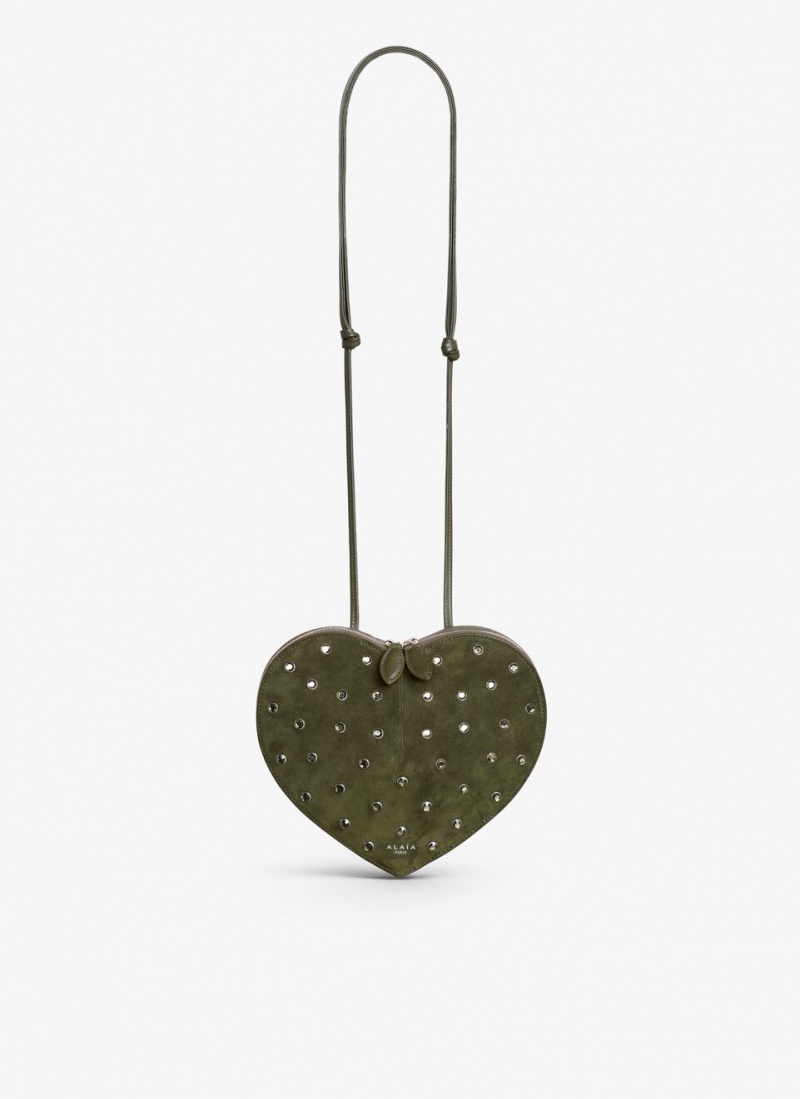 Green Women\'s Alaia Le Cœur Heart Bag Singapore | S2Z-4793