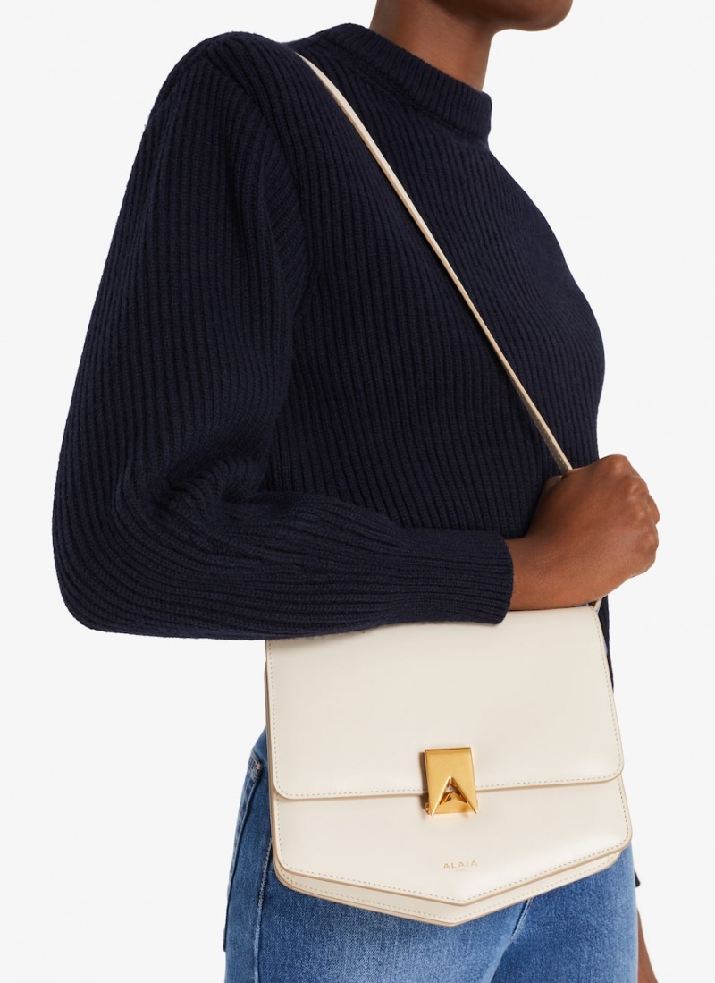 Ivory Women's Alaia Le Papa Shoulder Bags Singapore | F1U-4847