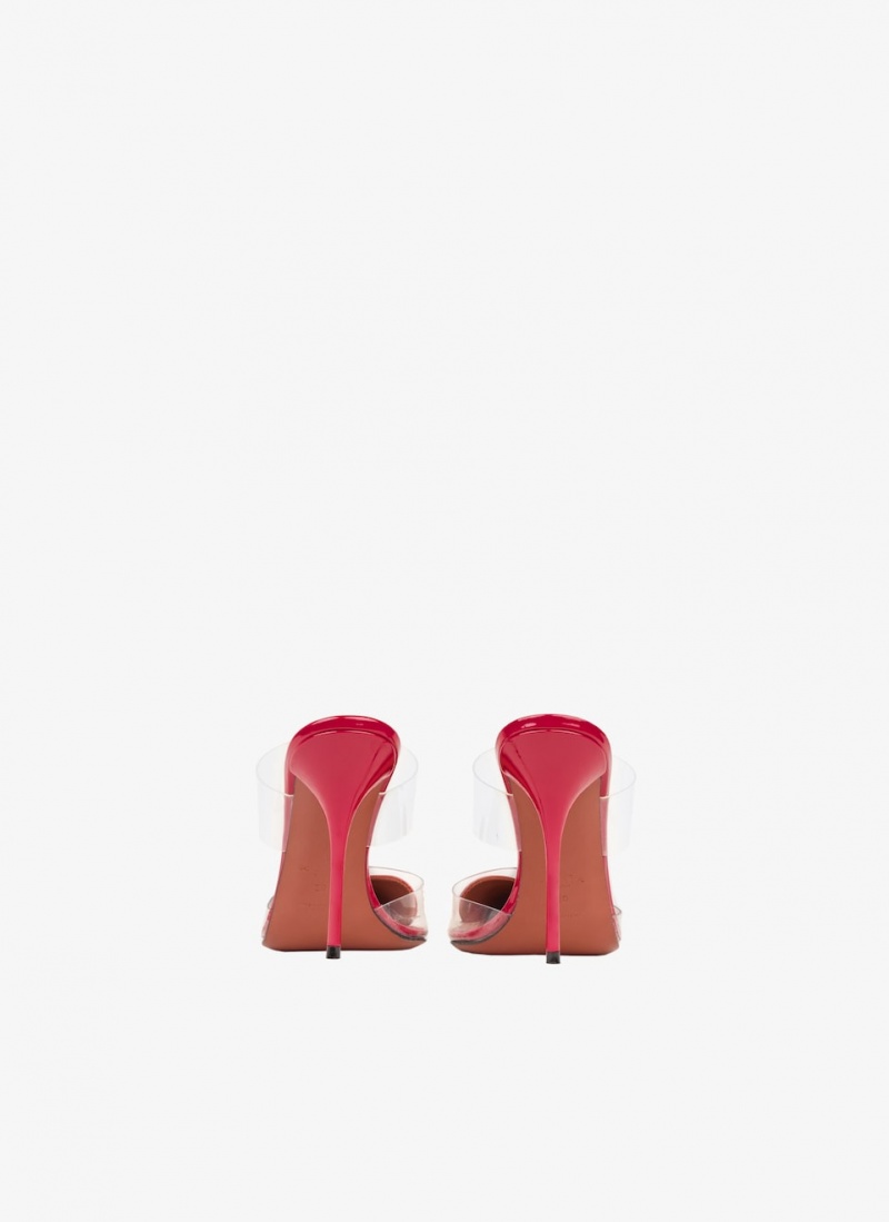 Lacquer Red Women's Alaia Le Cœur Mules Singapore | U6R-5864