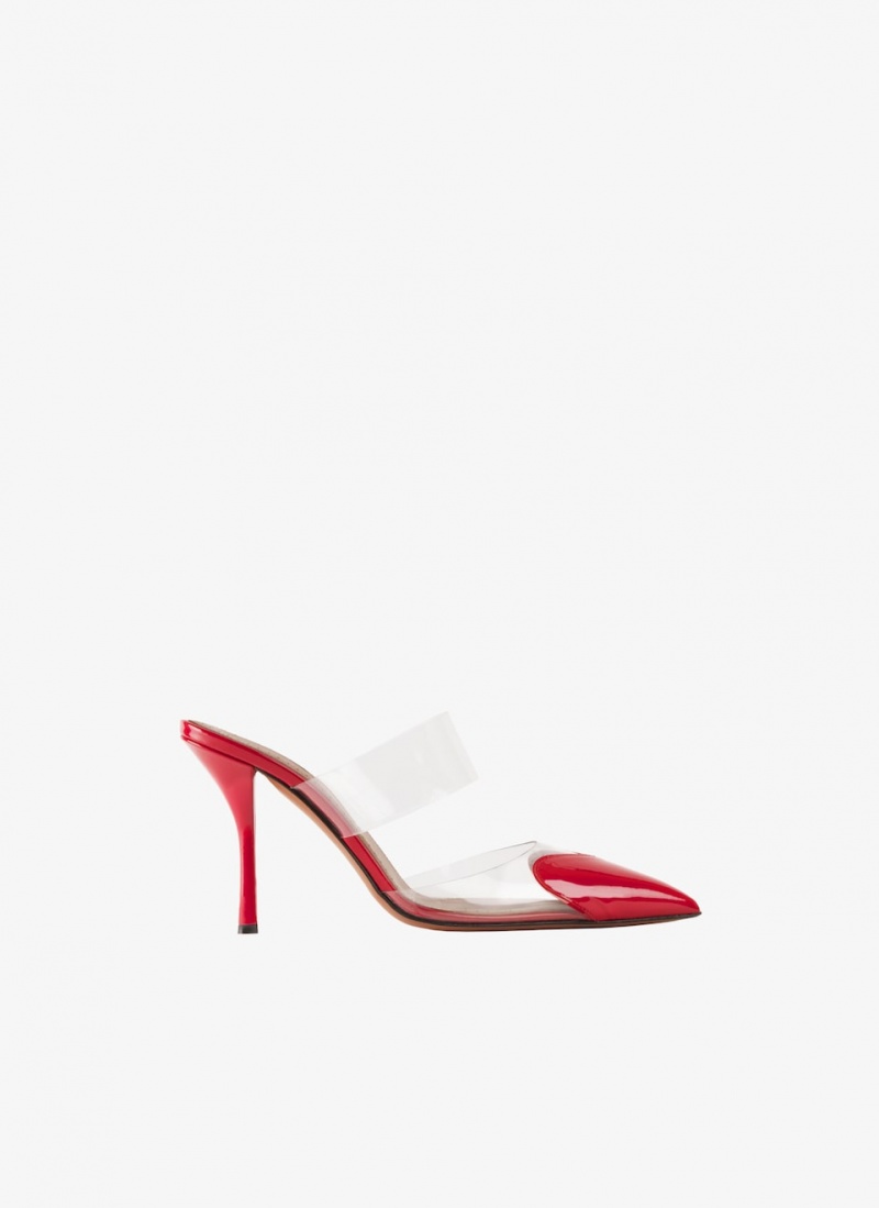 Lacquer Red Women\'s Alaia Le Cœur Mules Singapore | U6R-5864