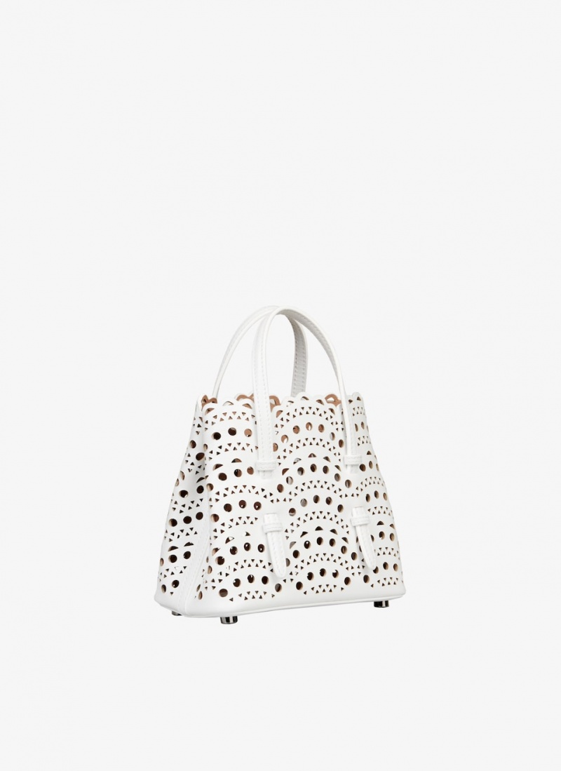 Optic White Women's Alaia Mina 16 Tote Bags Singapore | F8A-7303