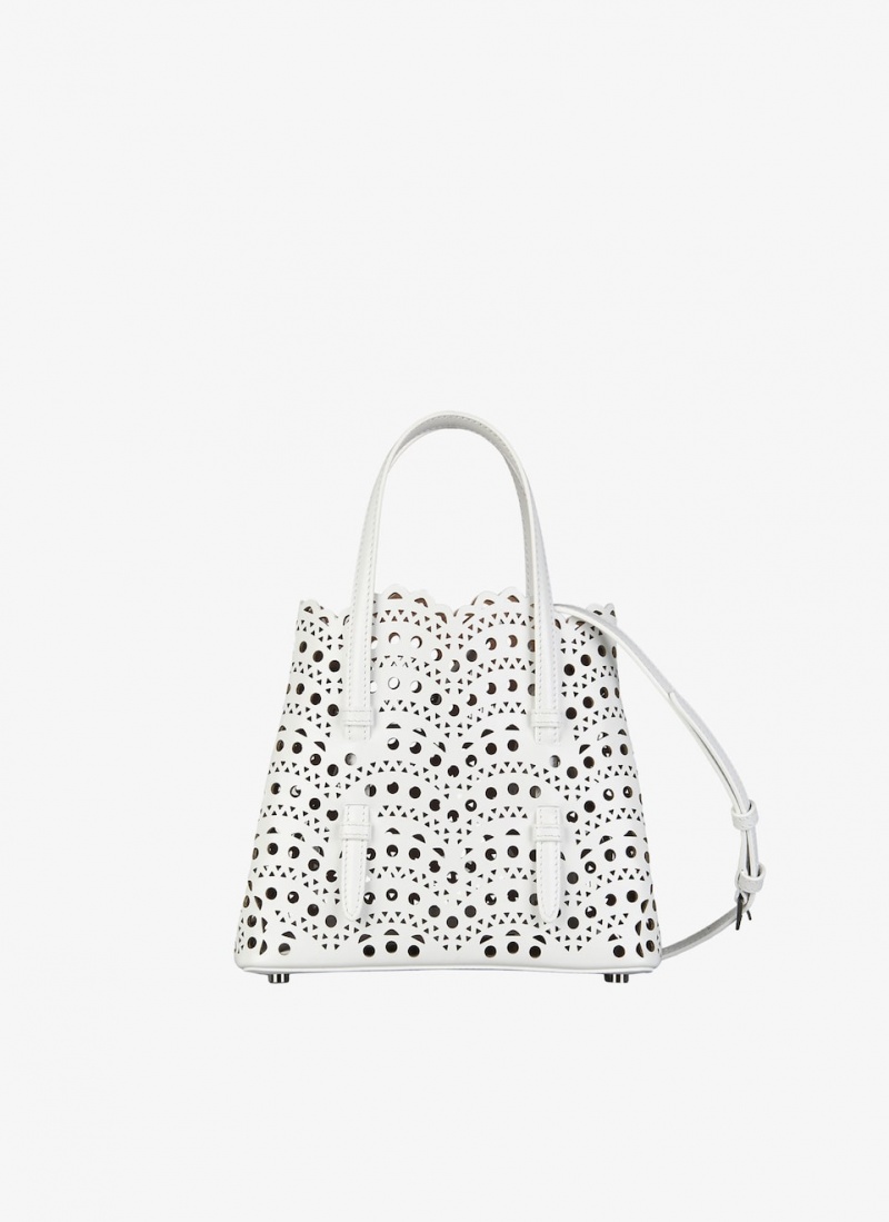 Optic White Women\'s Alaia Mina 20 Tote Bags Singapore | F2C-2105