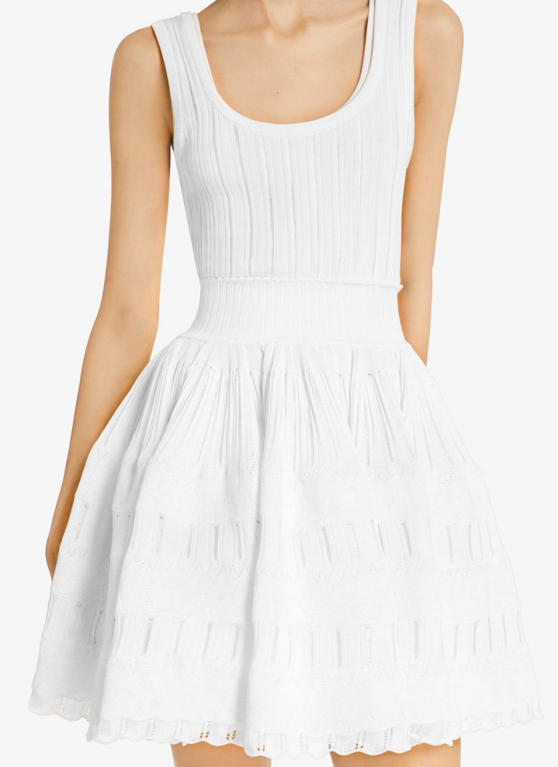 Optic White Women's Alaia Shiny Crinoline Dress Singapore | G2Y-2864