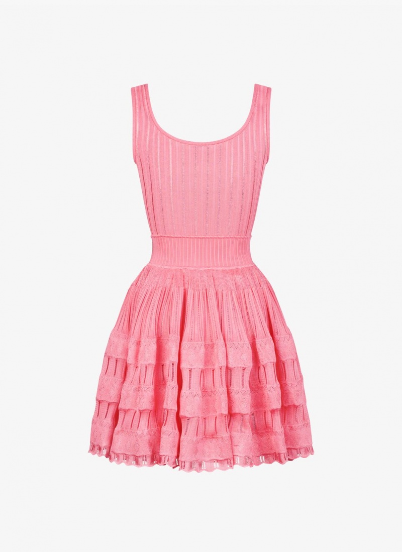 Pink Women's Alaia Shiny Crinoline Dress Singapore | E8L-3304