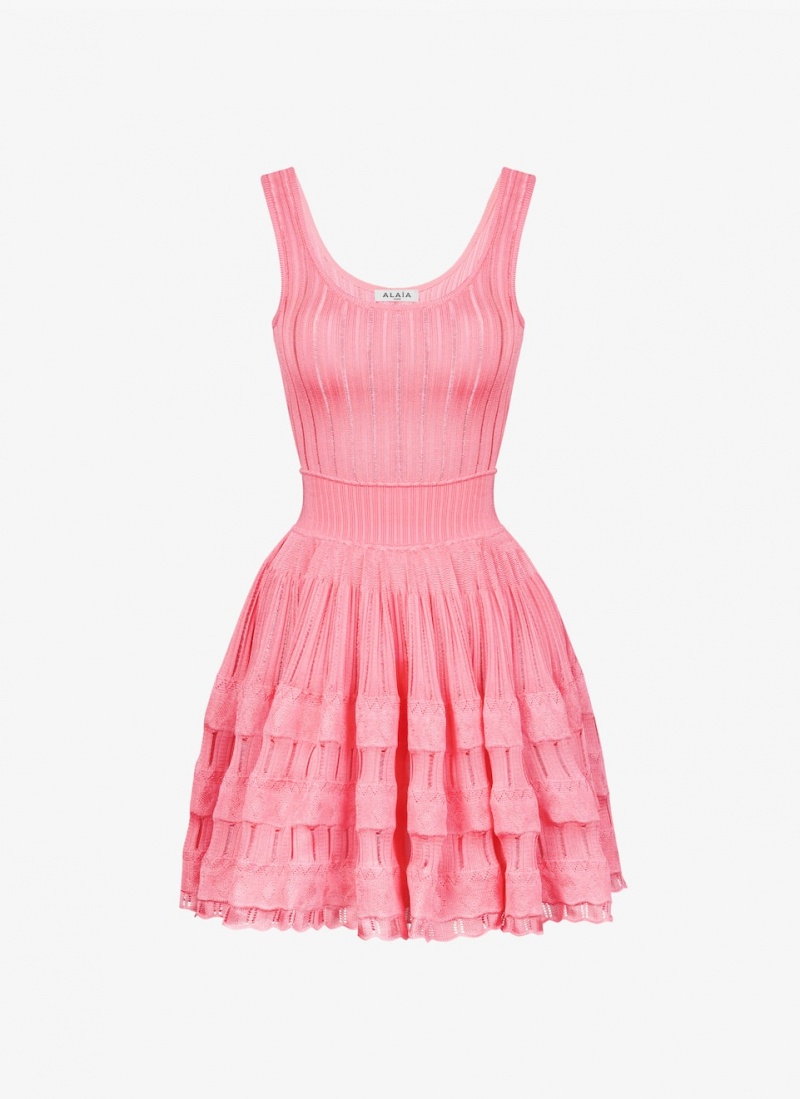 Pink Women\'s Alaia Shiny Crinoline Dress Singapore | E8L-3304