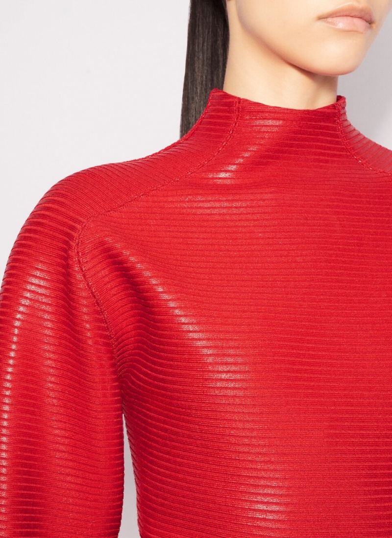 Red Women's Alaia Coated Jumper Sweaters Singapore | G7E-2223