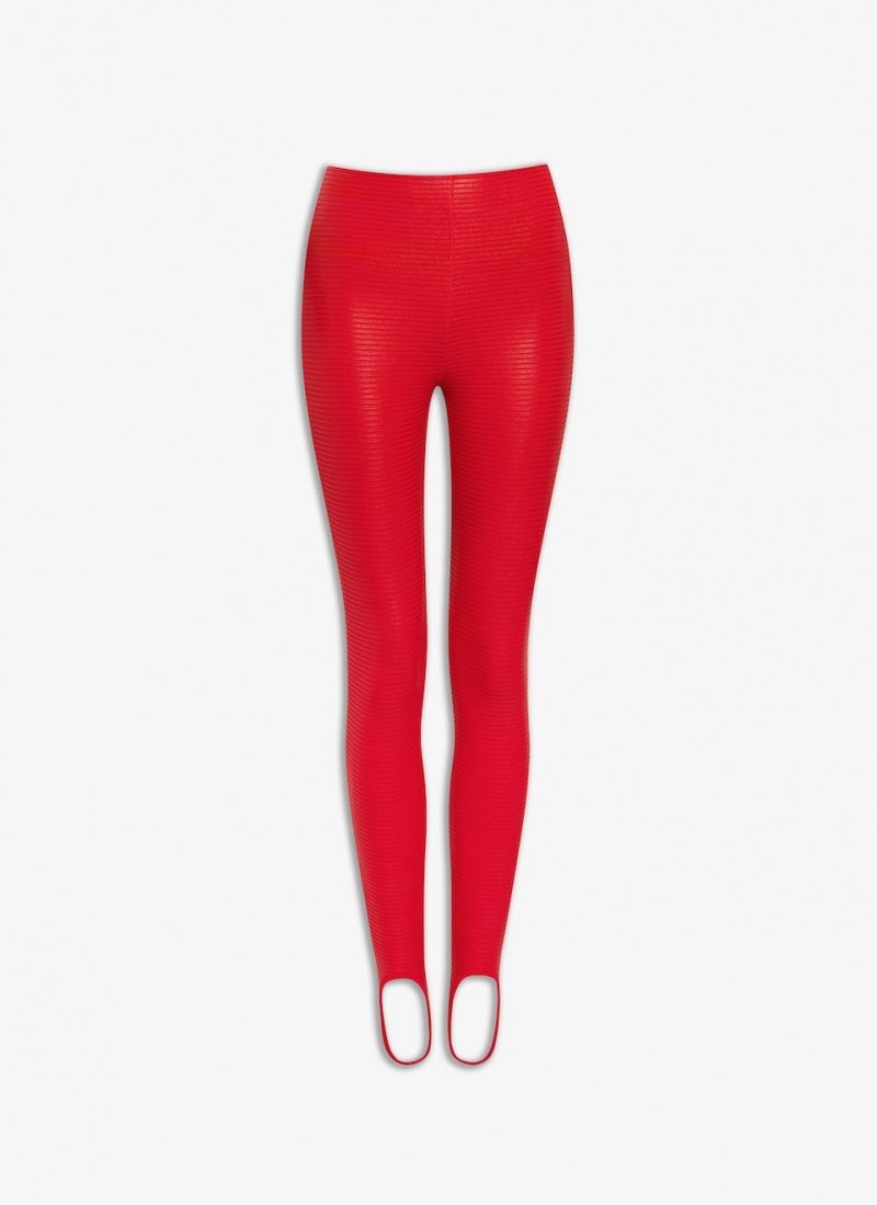 Red Women\'s Alaia Coated Leggings Singapore | Z9D-7130