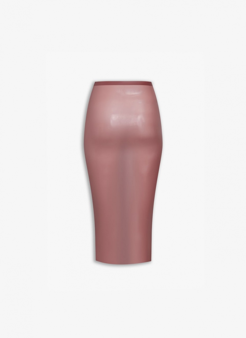 Rose Women's Alaia Latex Pencil Skirts Singapore | M2S-0834