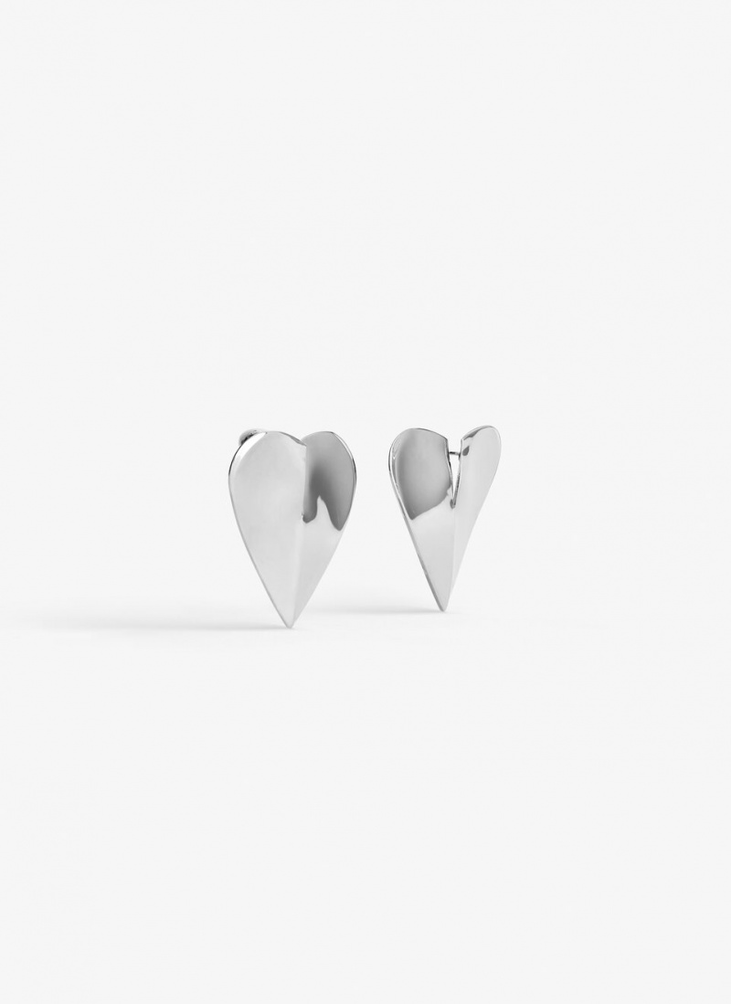 Silver Women's Alaia Heart Earrings Singapore | Q1I-4872