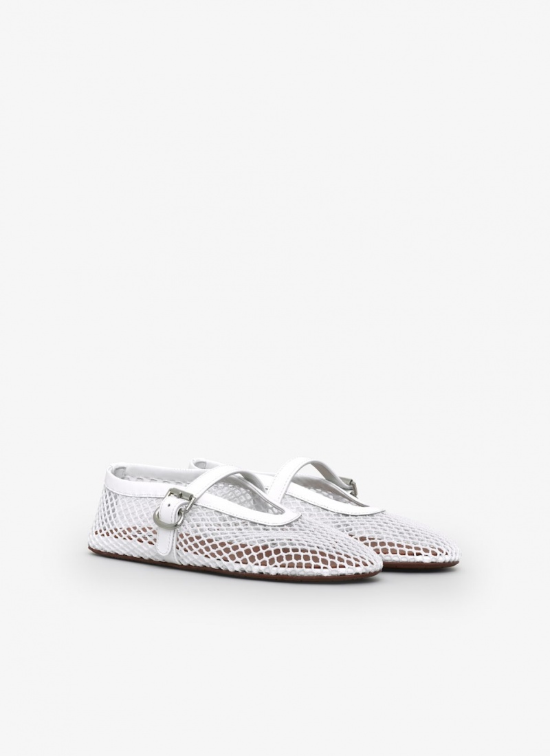 White Women's Alaia Ballet Flats Singapore | U1K-7794