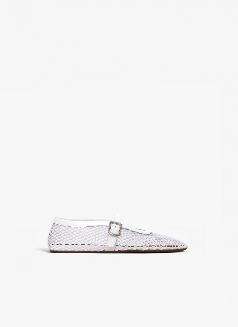 White Women\'s Alaia Ballet Flats Singapore | U1K-7794