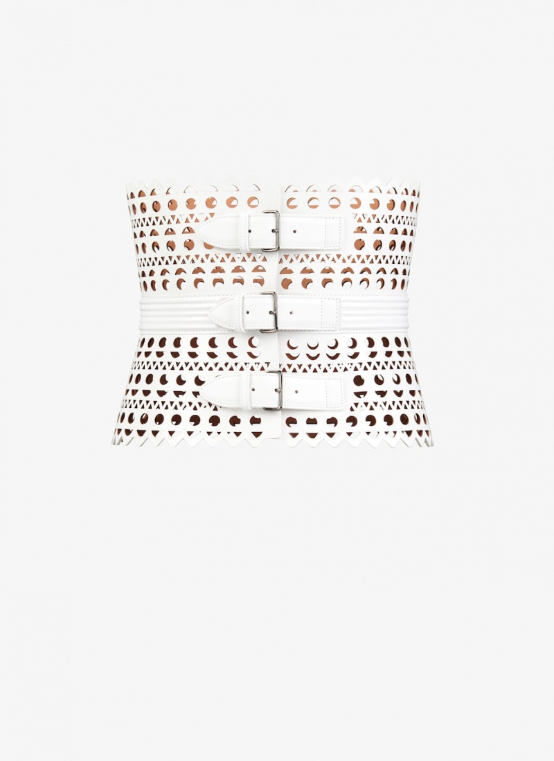 White Women\'s Alaia Corset Belts Singapore | E0K-8052