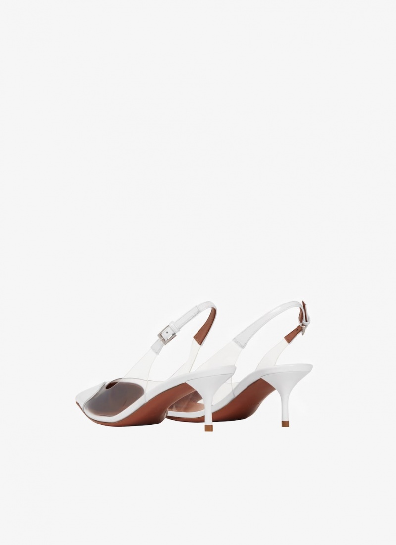 White Women's Alaia Le Cœur Slingbacks Pumps Singapore | O7E-3125