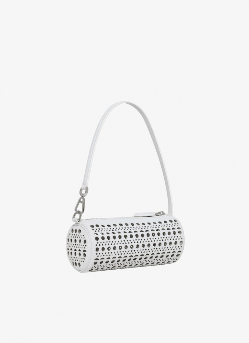 White Women's Alaia Mini Tube Clutch Bags Singapore | V5A-0364