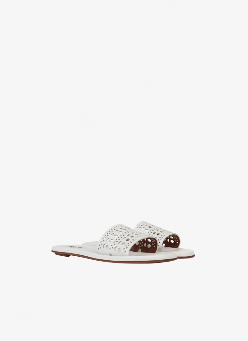 White Women's Alaia Mules Mules Singapore | Q7N-9026