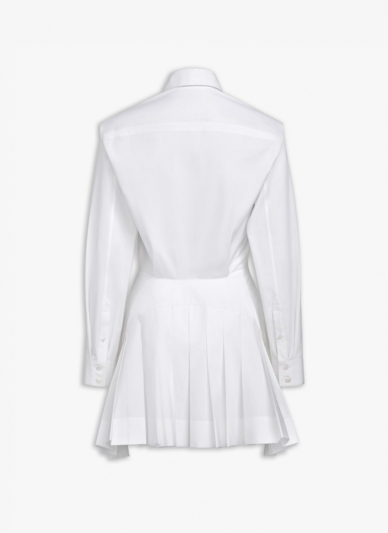 White Women's Alaia Poplin Shirt Dress Singapore | P7C-7914