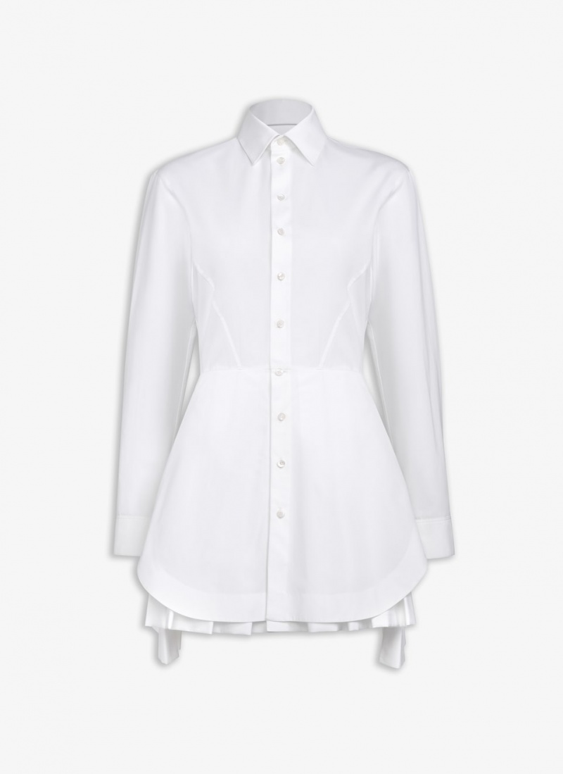 White Women\'s Alaia Poplin Shirt Dress Singapore | P7C-7914