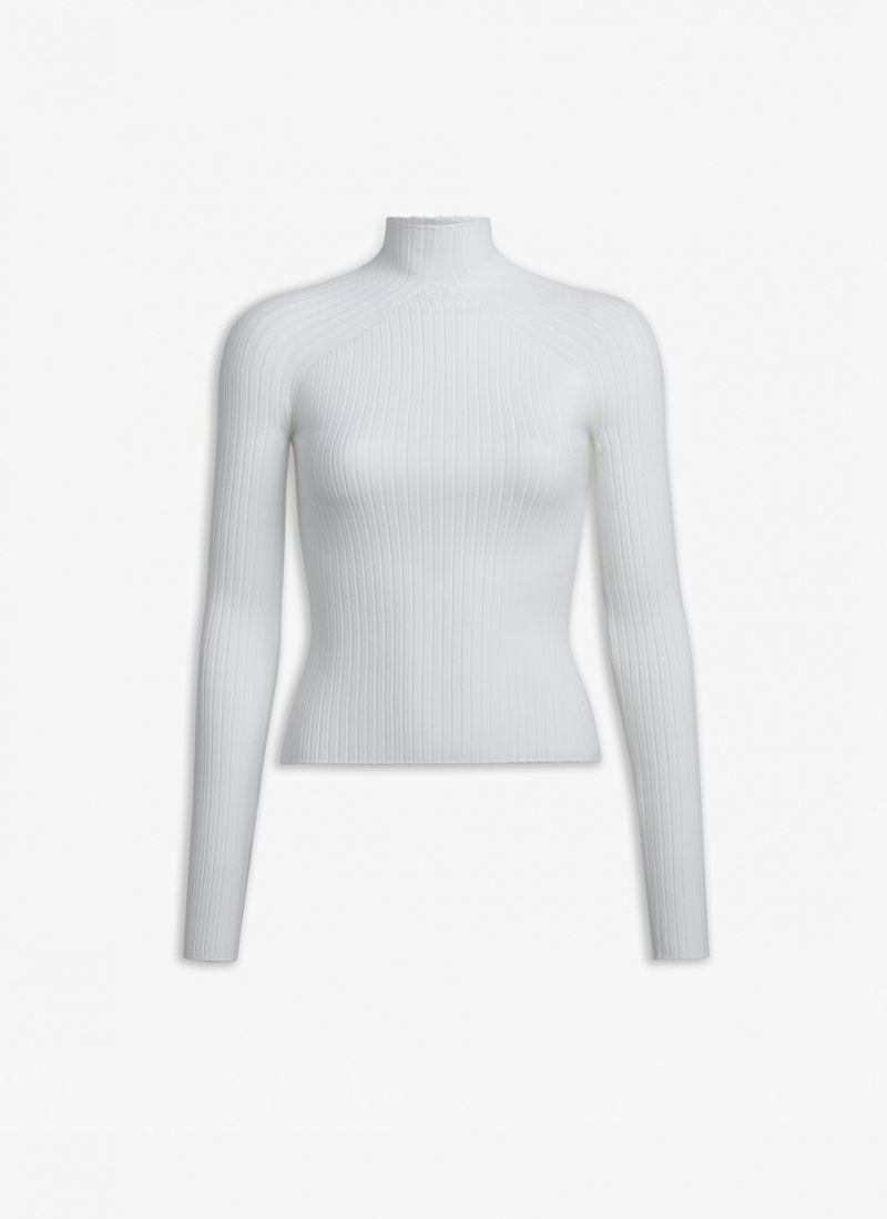 White Women\'s Alaia Rib Knit Jumper Sweaters Singapore | K6G-9993